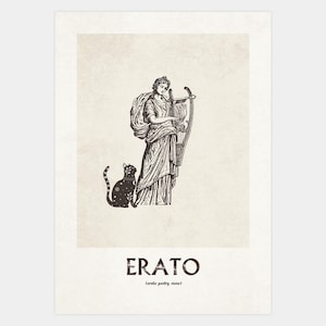 Impressão artística da Musa Erato: Mitologia Grega, Gato Místico (download digital)