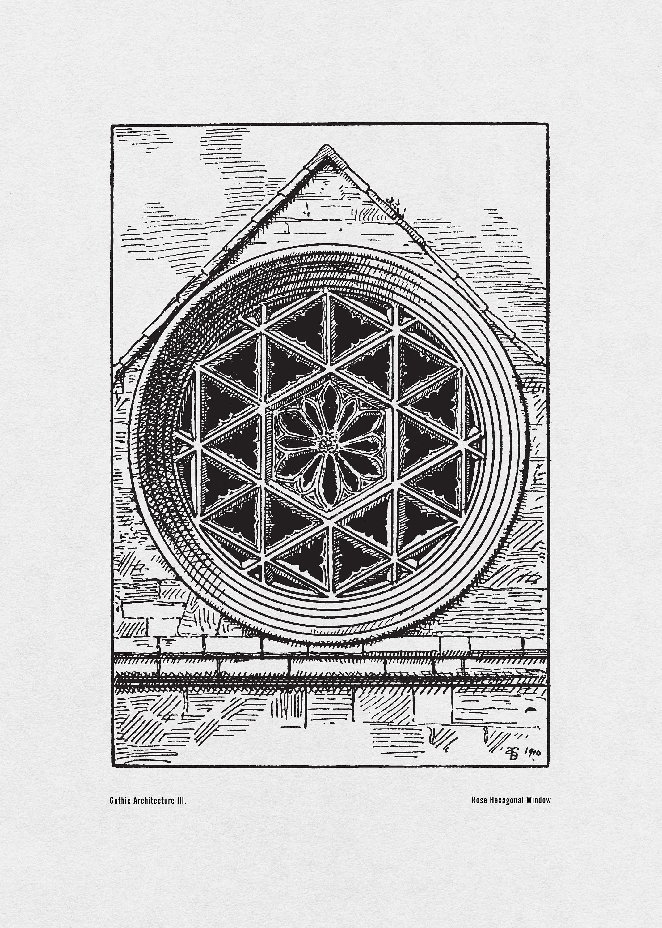 Gothic Architecture Print Set: Ancient Building Drawings (digital