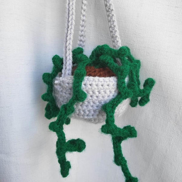 Crocheted Hanging String of Pearls Plant