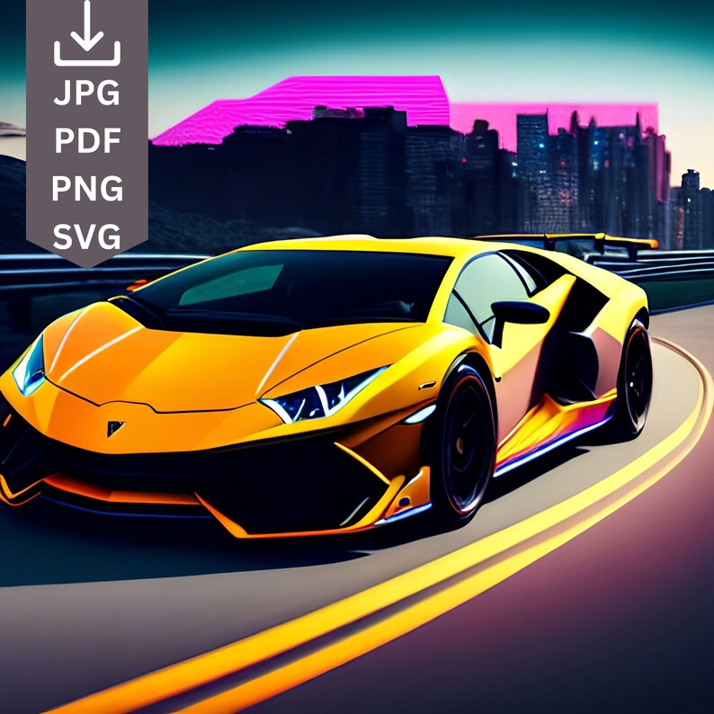 Lamborghini AI Printable AI Generated Car Art Print - Etsy