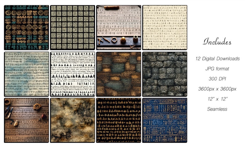 Lord of the Rings Dwarf Runes Seamless Pattern Set (digital Download ...