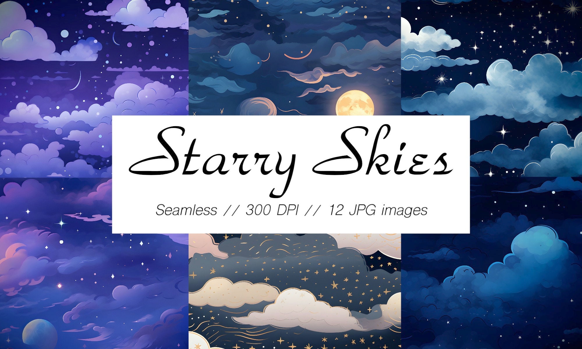 Starry Sky Seamless Patterns – Night Sky Designs (digital Download) - Etsy