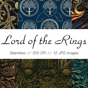 Herr der Ringe nahtlose Muster - zum sofortigen Download druckbare Mittelerde Muster für Scrapbooking, DIY und mehr