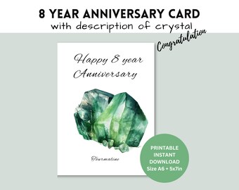 Anniversary card, anniversary gift, 8 year anniversary gift, Wedding anniversary card, card anniversary, boyfriend gift, INSTANT DOWNLOAD