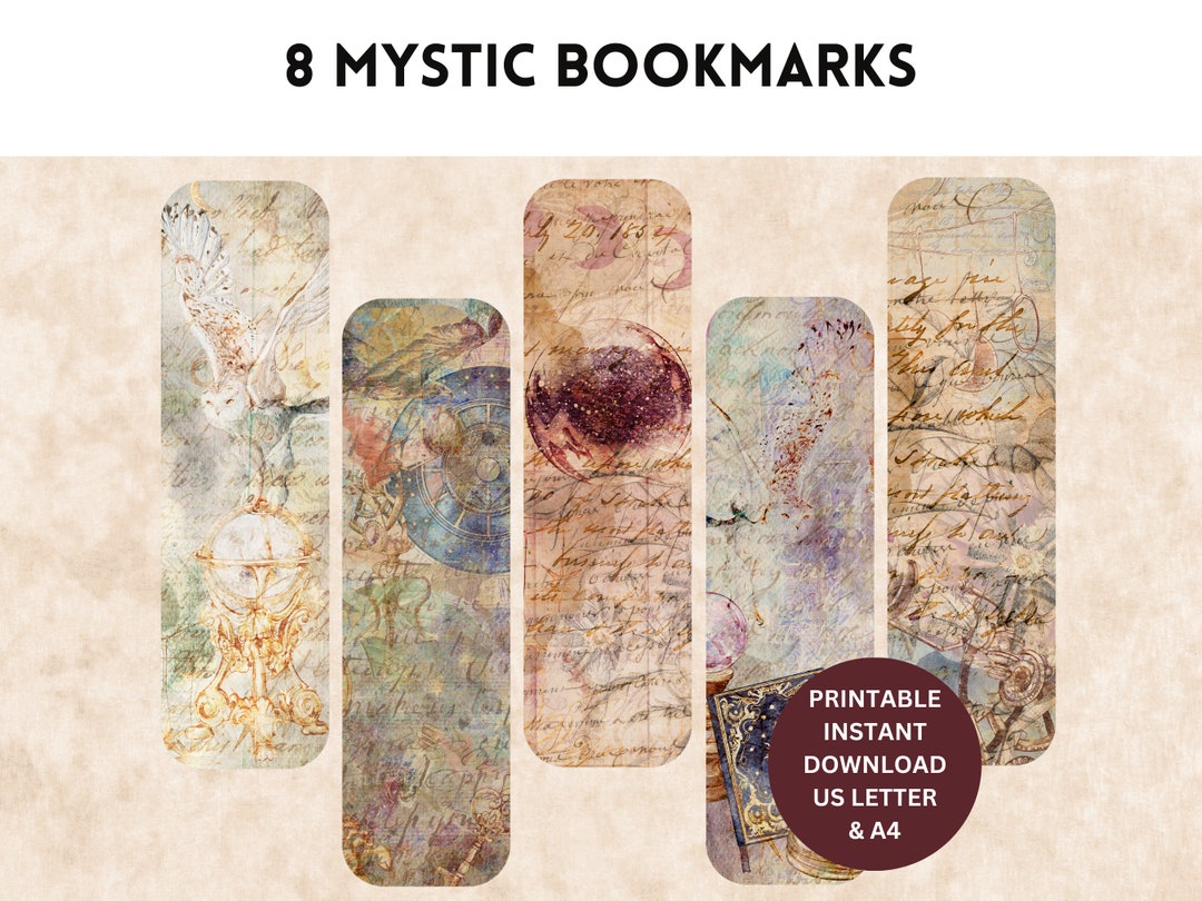 Bookmark Vintage Mystical Printable Bookmark Witchy - Etsy