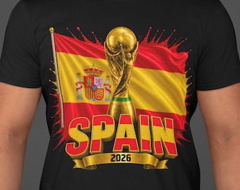 Spain World Cup 2026 Shirt, Spain Soccer Fan Tee, Spanish Football Supporter T-Shirt, Spain Flag Soccer Shirt