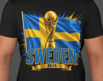 Sweden World Cup 2026 Shirt, Sweden Soccer Fan Tee, Swedish Football Supporter T-Shirt, Sweden Flag Soccer Shirt