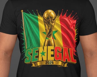 Senegal World Cup 2026 Shirt, Senegal Soccer Fan Tee, Senegal Football Supporter Shirt, African Soccer T-Shirt