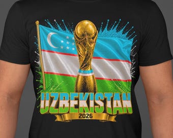 Uzbekistan World Cup 2026 Shirt, Uzbekistan Soccer Fan Tee, Uzbek Football Supporter T-Shirt, Uzbekistan Flag Shirt