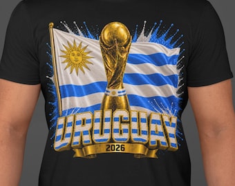 Uruguay World Cup 2026 Shirt, Uruguay Soccer Fan Tee, Uruguay Football Supporter T-Shirt, Uruguay Flag Soccer Shirt