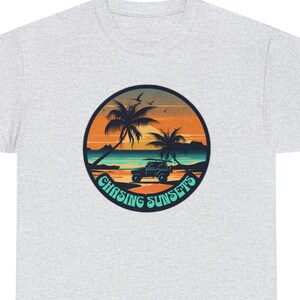 Chasing Sunsets graphic tee, Unisex Heavy Cotton T-shirt.