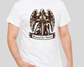 Camiseta unisex de algodón grueso Bound for Honor, caballero medieval