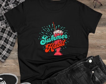Summer Habit, Milkshake Women's Midweight Cotton Tee
