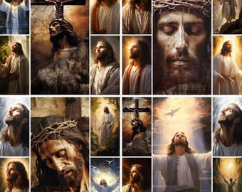 20 Jesus Christ digital art, Christian Art, Religious JPG, sublimation designs, HQ digital download, graphic design, commercial use 300 DPI