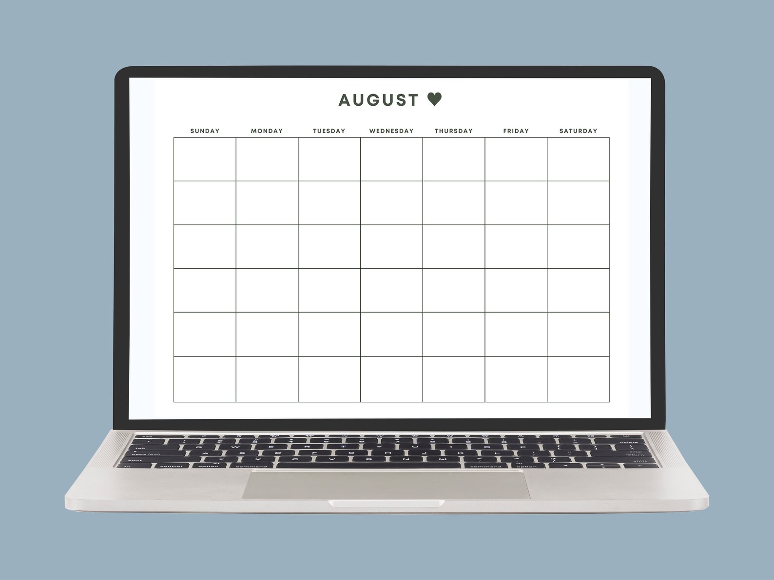 Printable Blank Calendar, A4, Landscape, Digital, Horizontal Printable ...
