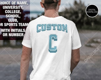 Diseño universitario personalizado, diseño de sudadera con capucha, estilo universitario retro, diseño de texto personalizado, universidad, escuela o equipo favorito.
