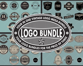 Vintage Logo Badge Mega Bundle: Editable Vector Designs (SVG, PNG) Digital Download
