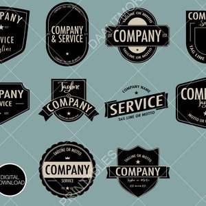 Zestaw znaczków z logo w stylu vintage, logo tarczy, edytowalny szablon logo, zestaw znaczków z logo w stylu vintage, logo wektorowe, zestaw znaczków.