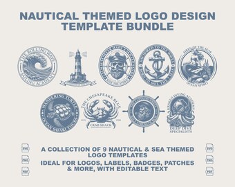 Nautical Design Logo Templates: Marine Logo Designs (Digital Download)