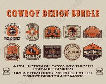Wild West Logo Bundle Cowboy & Cowgirl Designs Digital Download - Etsy