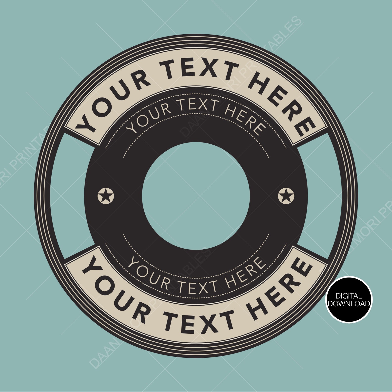 Vintage Badge Logo Bundle: Editable Round Logo Templates (SVG, PNG ...