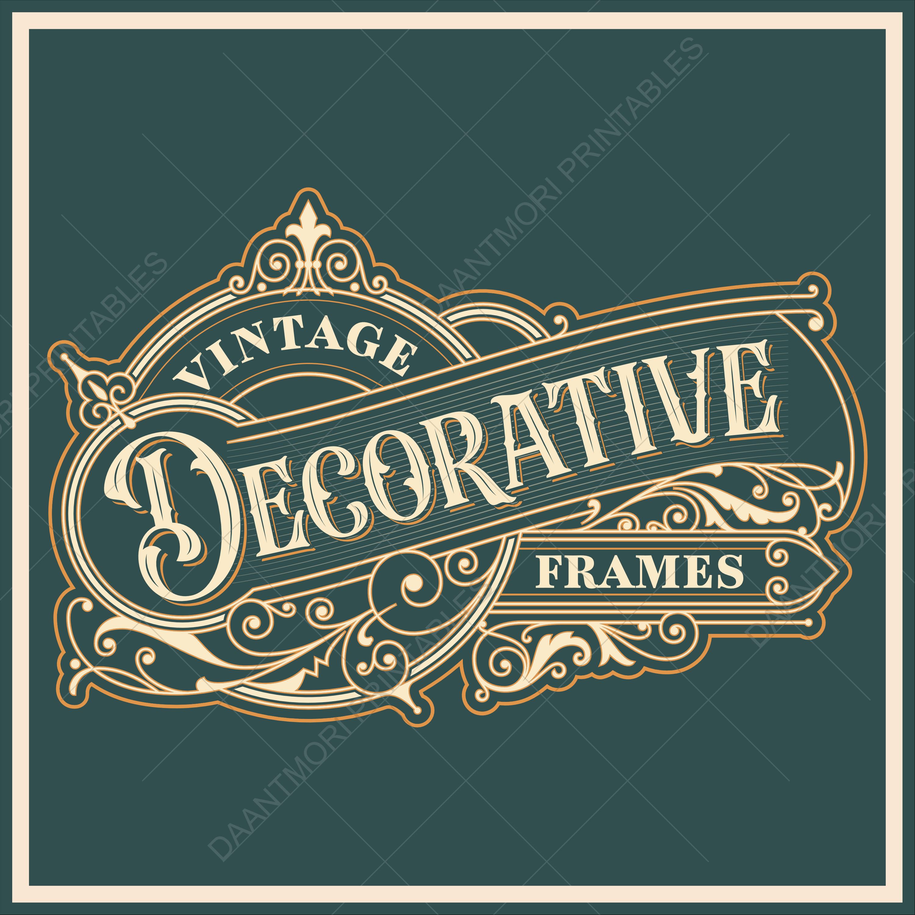 Vintage Ornate Logo Frames Bundle: Victorian Badge Designs (digital ...