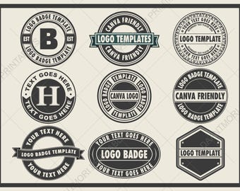 Vintage Logo Badge Templates: Editable Canva Emblems (Digital Download)