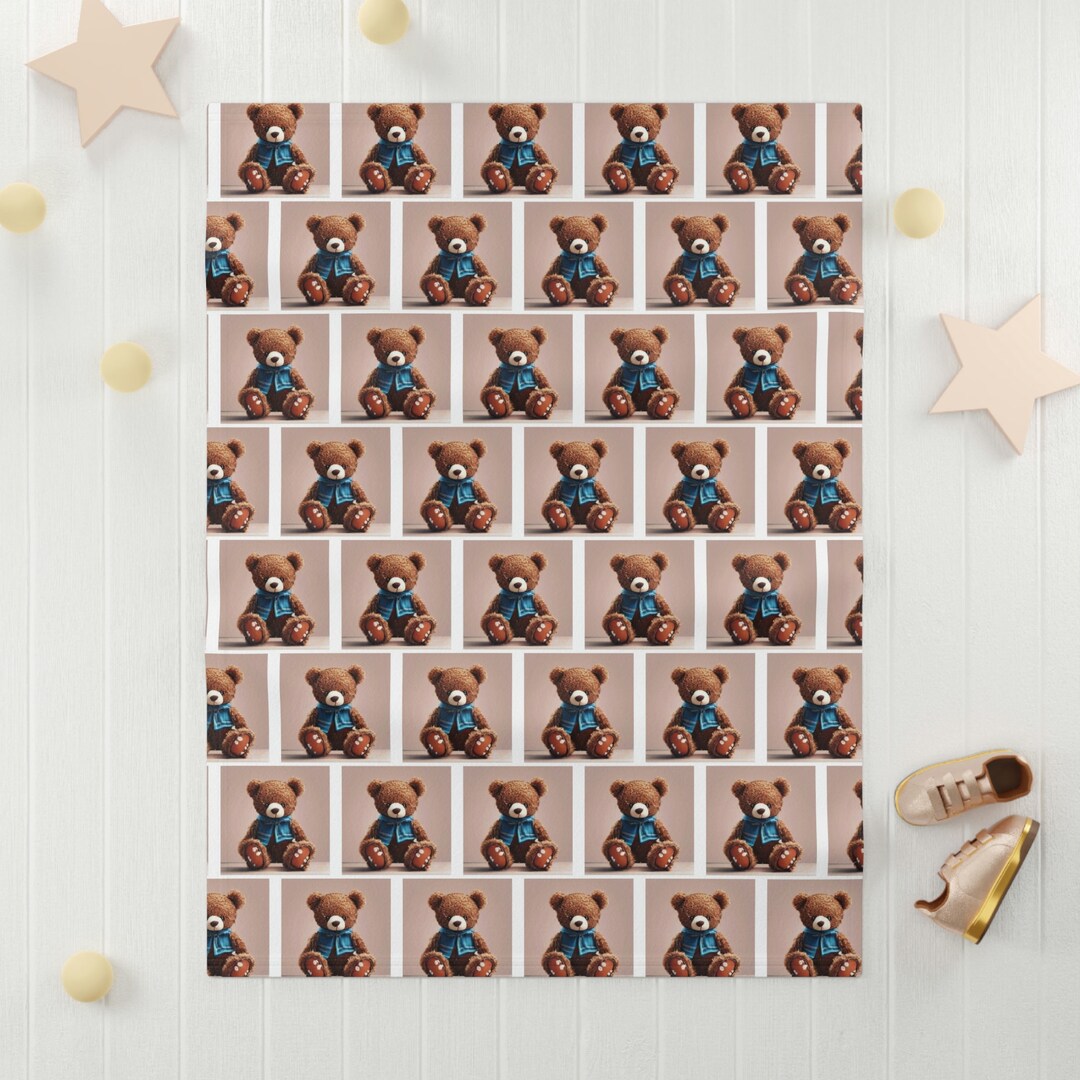 Teddy Bear Fleece Blanket Soft Fleece Baby Blanket Cute Etsy