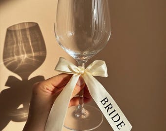 Personalisierte Namen zum Aufbügeln für Satinband | Hochzeit DIY Deko | Bride Groom Schleife | Hochzeitsglas Beschriftung | Bügelbild Name