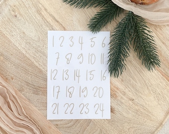 Zahlen Adventskalender zum aufbügeln | Bügelzahlen 1-24 | Advent | Weihnachten | Zahlen zum Aufbügeln