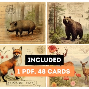 48 cartes postales vintage imprimables - Ajouter un kit à Alpen Liebe Junk Journal - vintage Ephemera, JunkJournal Ephemera, cartes vintage, vintage