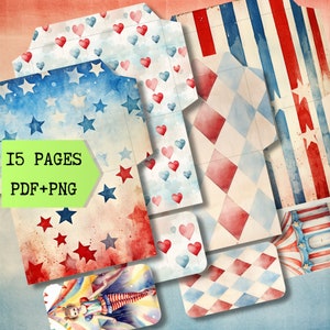 Vintage Circus Ephemera - Envelopes + Cards with circus motives - Junk Journal Digital Download, Junk Journal Envelopes, Junk Journal Cards