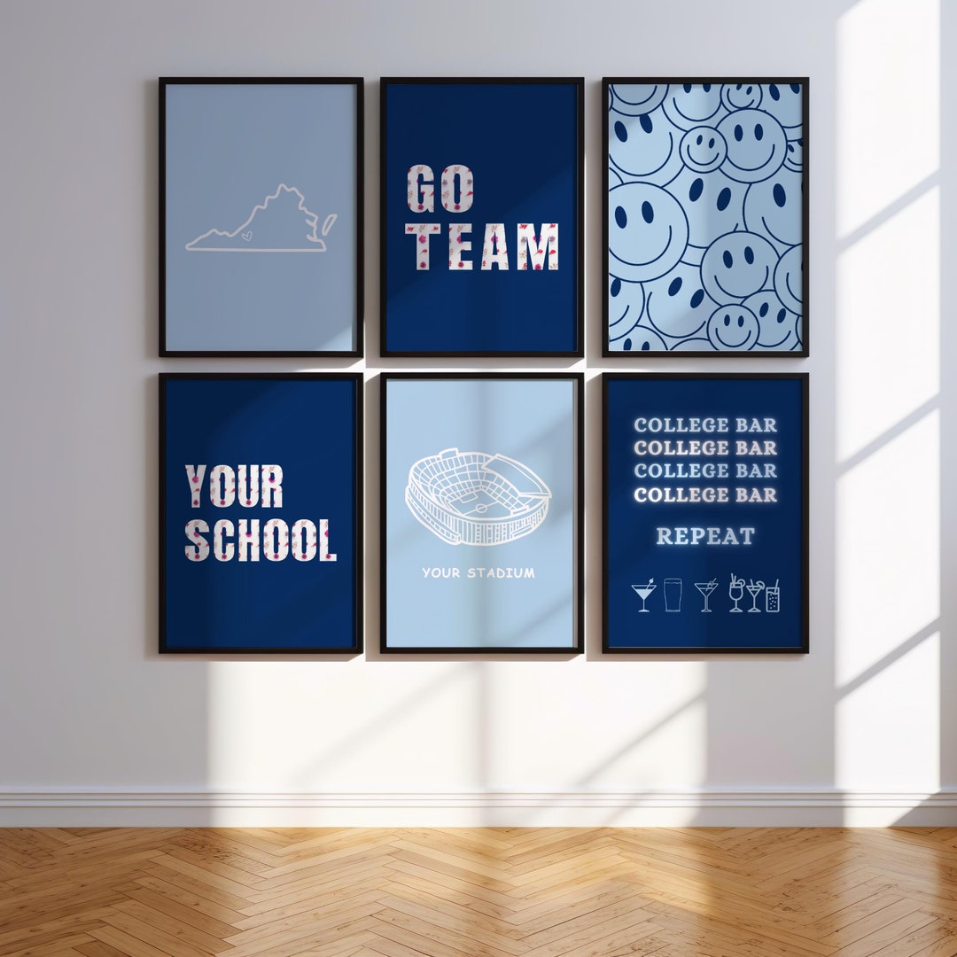 CUSTOM COLLEGE UNIVERSITY | College Decor | Dorm Decorations | Digital ...