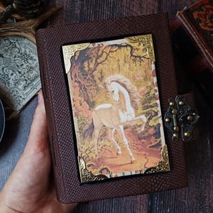 Vintage Unicorn Junk Journal for Sale Blank Dark Vintage Gothic Journal Handmade Fairy Treasute Book with Lock 6x 5 in by BeeHappyJournal