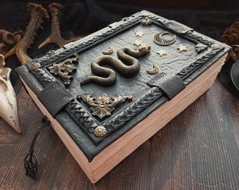 Libro de las Sombras de Brujas XL de 600 páginas, Grimorio de la Serpiente Wicca, Libro de Magia Práctica de 8 x 6 pulgadas