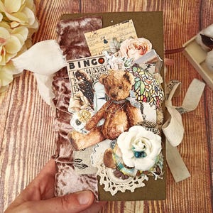 Unique Premade Vintage Door Junk Journal Handmade Large Botanical Treasure Book Journal Scrapbook for Sale Expensive 8x4 in BeeHappyJournal