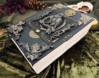 Livre des ombres de la sorcière, 600 pages, grimoire wicca du corbeau, livre magique vierge pratique 20 x 15 cm