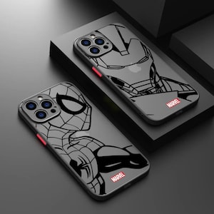 Super-héros dessin animé mat étui pour iPhone pour iPhone 15 14 13 12 11 Pro Max 13 12 Mini XR X 7 8 SE Silicone souple Apple housse de téléphone image 1