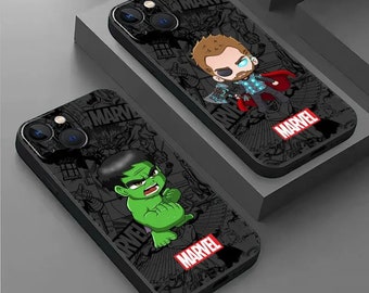 Coque pour iPhone, film de dessin animé, super-héros, housse de téléphone pour iPhone 15 14 13 12 11 Pro Max 13 12 Mini XR X 7 8 SE, coque de téléphone Apple souple en silicone