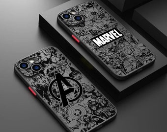 Film Super-héros Spiderman pour Apple iPhone 15 14 13 12 mini 11 XS XR X 8 7 Pro Max Plus coque de téléphone translucide dépolie