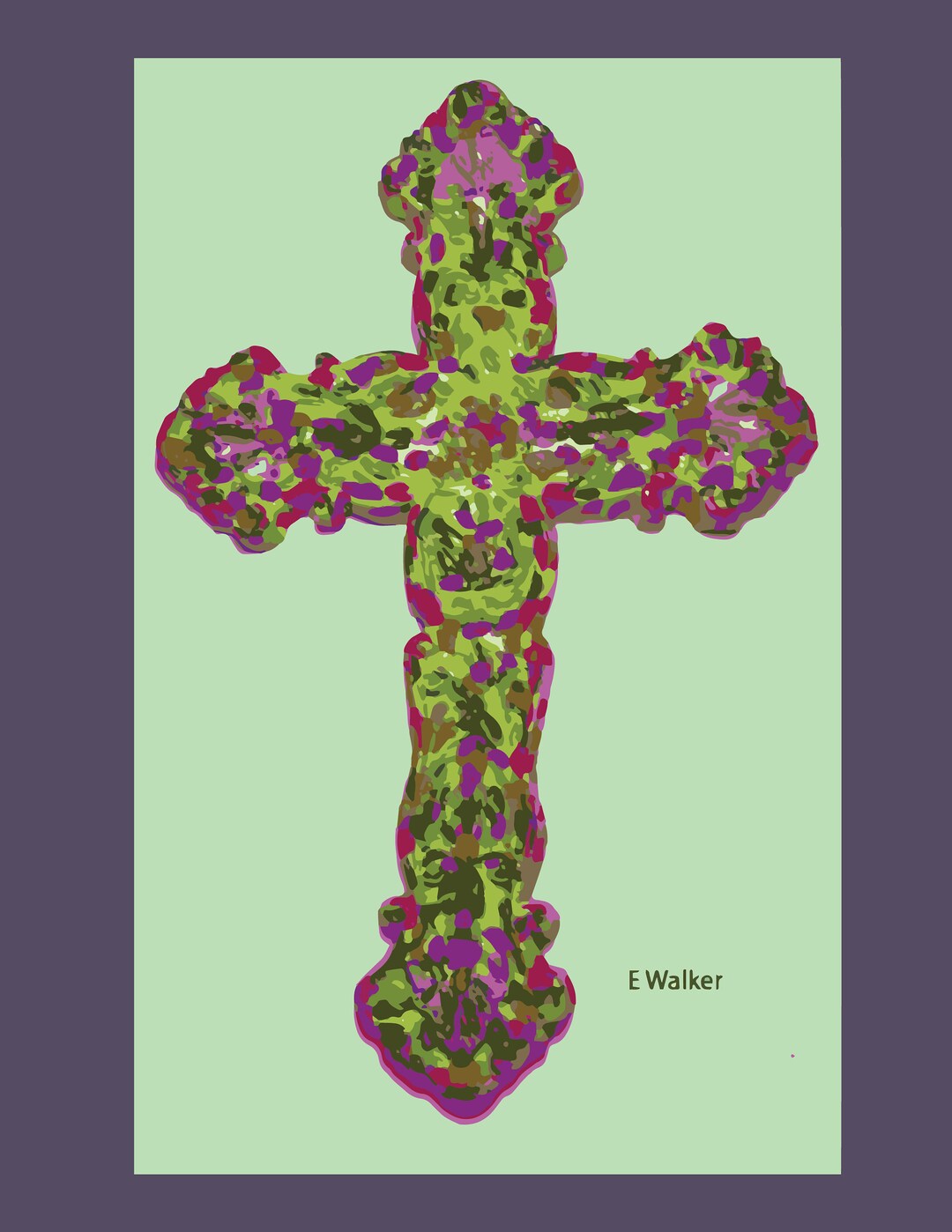 0031 cross hand painted svg png digital printable green etsy