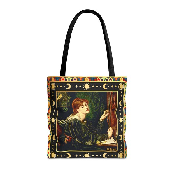 Classic Vintage Pre-raphaelite Art Boho Style Tote Bag S.F. Remastered Version of Veronica Veronese by Dante Gabriel Rossetti Gifts for Her