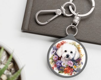 Bichon Frise Keyring Tag | Cute Dog Key Chain | Pet Tag | Dog Tag | Dog Key | Dog Memorial Gift | Dog Lover Gift | Dog Keyse