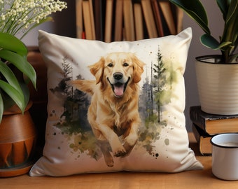 Golden Retriever Pillow Cover | Pet Home Decor Gift Ideas | Dog Mom Gift | Cute Dog Throw Pillow Case | Dog Lover Gift