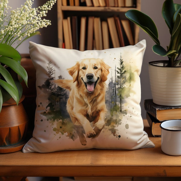 Golden Retriever Pillow Cover | Pet Home Decor Gift Ideas | Dog Mom Gift | Cute Dog Throw Pillow Case | Dog Lover Gift