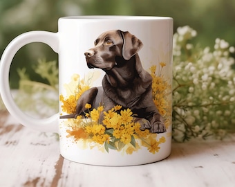 Watercolor Brown Labrador Retriever Mug | 11oz Ceramic | Dog Lover Coffee Mug | Labrador Retriever Gift | Dog Dad | Dog Mom |