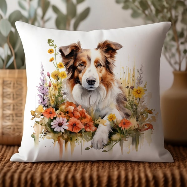 Border Collie Pillow Cover | Pet Home Decor Gift Ideas | Dog Mom Gift | Cute Dog Throw Pillow Case | Dog Lover Gift |