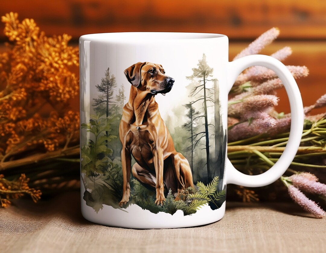 Watercolor Rhodesian Ridgeback Mug 11oz Ceramic Dog Lover Coffee Mug ...