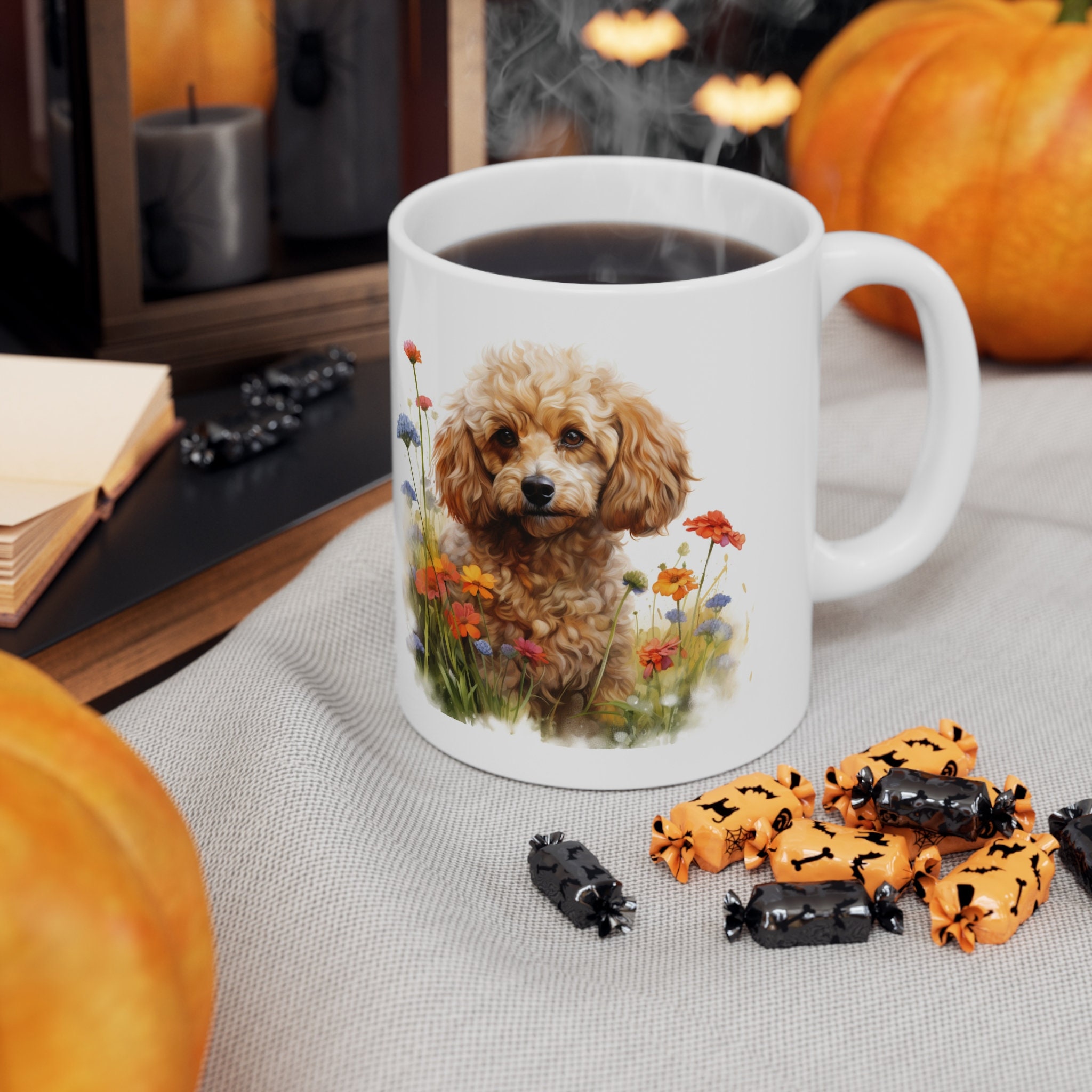 Discover トイプードル プードル マグカップ 約350ml 可愛い動物 犬 アニマル コーヒーカップ ギフト Cute Poodle