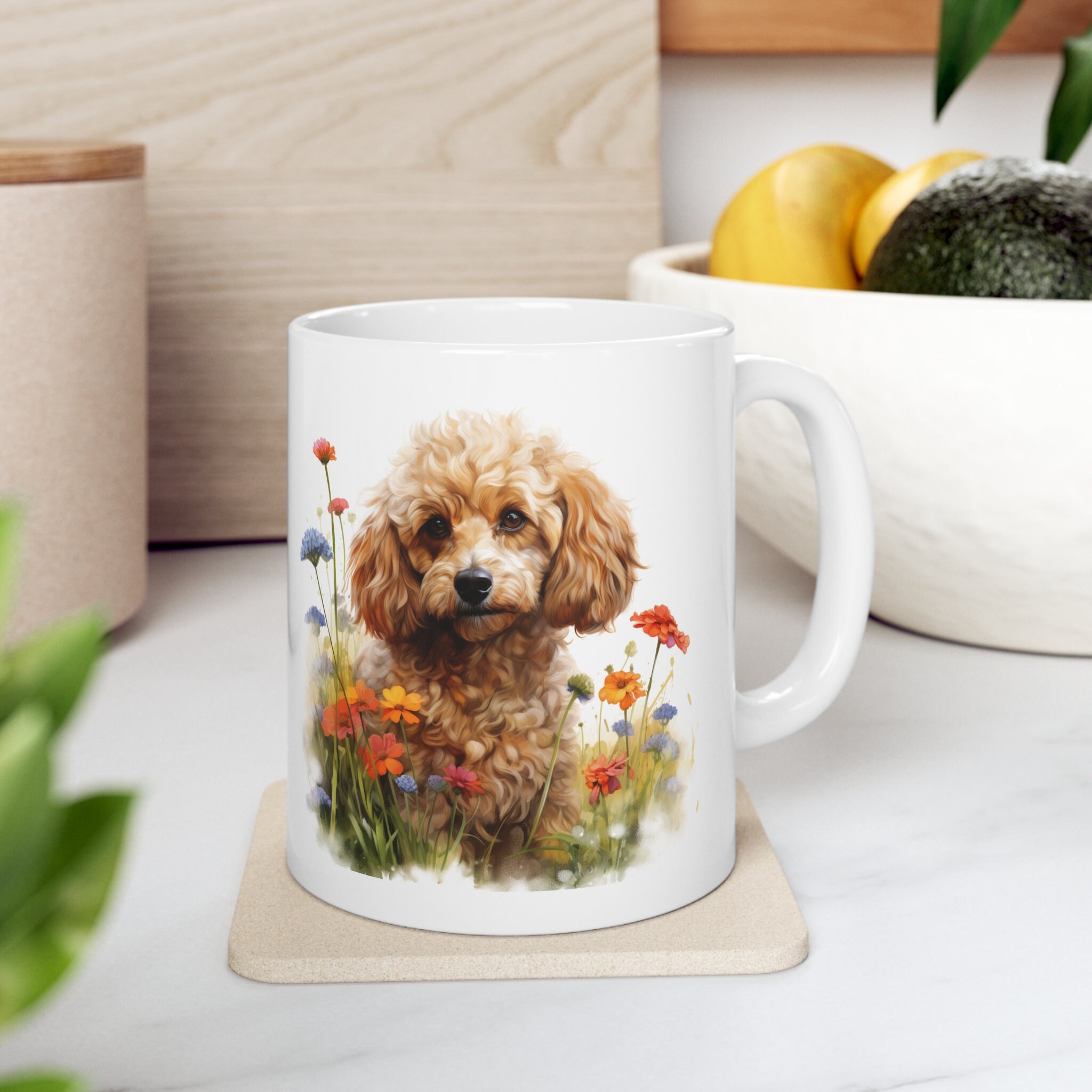 Discover トイプードル プードル マグカップ 約350ml 可愛い動物 犬 アニマル コーヒーカップ ギフト Cute Poodle